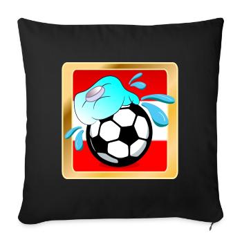 SUMMER IN AUSTRIA FOOTBALL - Sofa pillowcase 17,3'' x 17,3'' (45 x 45 cm) - black - Front