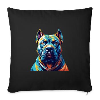 Perro De Presa Canario Hunderasse Cartoon Kawaii - Sofakissenbezug 45 x 45 cm - Schwarz - Vorne