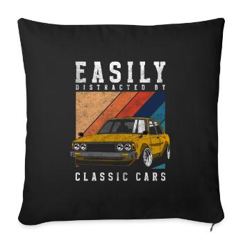 Oldtimer Automobile Oldschool Édition Limitée - Housse de coussin décorative 45 x 45 cm - noir - Devant