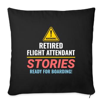 Hôtesse de l’air à la retraite - Housse de coussin décorative 45 x 45 cm - noir - Devant