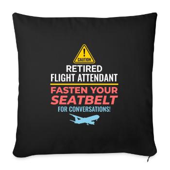Hôtesse de l’air à la retraite - Housse de coussin décorative 45 x 45 cm - noir - Devant