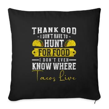 Tacos Food Celebrate Tortilla - Housse de coussin décorative 45 x 45 cm - noir - Devant