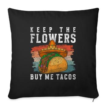 Camion de restauration rapide mexicain Sombrero - Housse de coussin décorative 45 x 45 cm - noir - Devant
