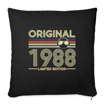 1988 - Sofa pillowcase 17,3'' x 17,3'' (45 x 45 cm) - black - Front
