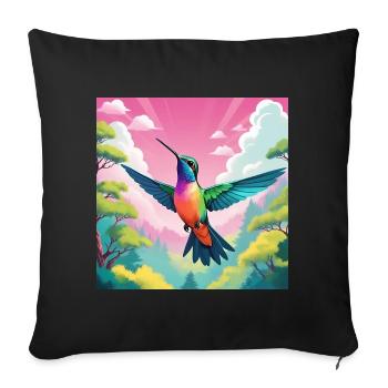 Hummingbird - Sofa pillowcase 17,3'' x 17,3'' (45 x 45 cm) - black - Front