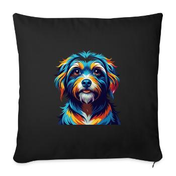 Bolognese Dog Breed Colorful Cartoon Kawaii - Sofa pillowcase 17,3'' x 17,3'' (45 x 45 cm) - black - Front