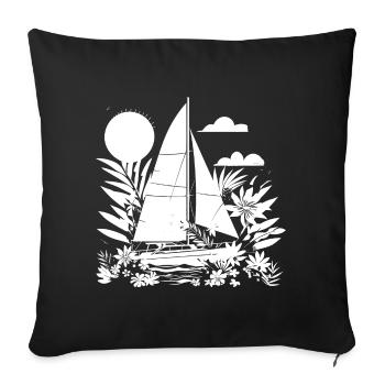 Segeln Comic Look - Sofakissenbezug 45 x 45 cm - Schwarz - Vorne