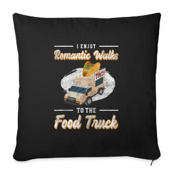 Fast Food Food Festival Food Truck - Sofa pillowcase 17,3'' x 17,3'' (45 x 45 cm) - black - Front