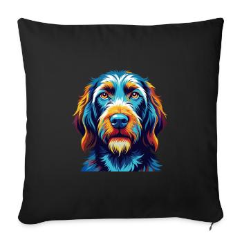 Spinone Italiano Dog Breed Colorful Cartoon Kawaii - Sofa pillowcase 17,3'' x 17,3'' (45 x 45 cm) - black - Front