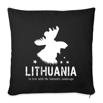 Lithuania Lithuanian - Sofa pillowcase 17,3'' x 17,3'' (45 x 45 cm) - black - Front