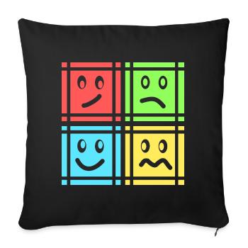 Motifs géométriques - Housse de coussin décorative 45 x 45 cm - noir - Devant