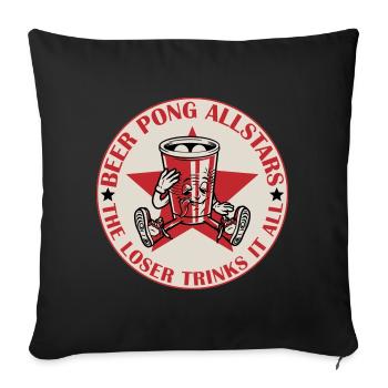 Beer Pong Allstars | Les couleurs peuvent être modifiées - Housse de coussin décorative 45 x 45 cm - noir - Devant