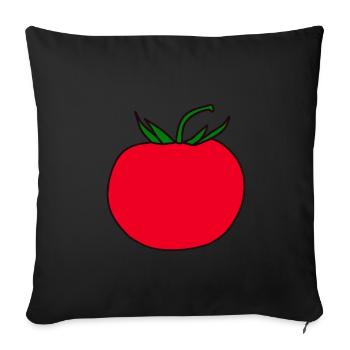 Minimal Tomato Design Gift - Sofa pillowcase 17,3'' x 17,3'' (45 x 45 cm) - black - Front