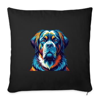 Alpine Mastiff Dog Breed Colorful Cartoon Kawaii - Sofa pillowcase 17,3'' x 17,3'' (45 x 45 cm) - black - Front