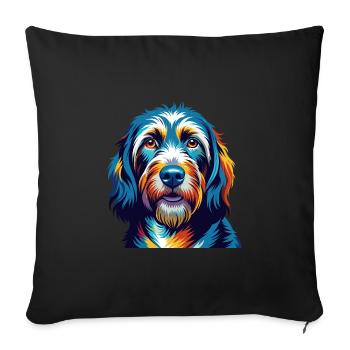 Basset Griffon Vendeen Hunderasse Karikatur Kawaii - Sofakissenbezug 45 x 45 cm - Schwarz - Vorne