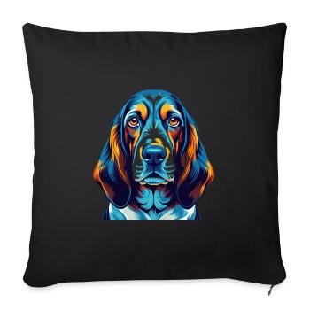 Basset Bleu De Gascogne Dog Breed Cartoon Kawaii - Sofa pillowcase 17,3'' x 17,3'' (45 x 45 cm) - black - Front