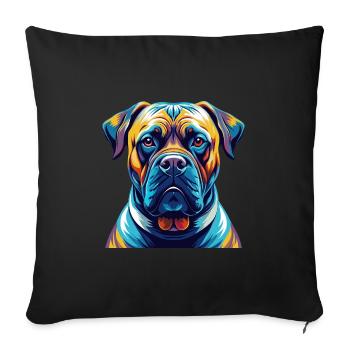 Boerboel Dog Breed Colorful Cartoon Kawaii - Sofa pillowcase 17,3'' x 17,3'' (45 x 45 cm) - black - Front