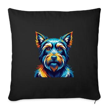 Cesky Terrier Hunderasse Bunte Karikatur Kawaii - Sofakissenbezug 45 x 45 cm - Schwarz - Vorne