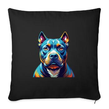 Pitbull Dog Breed Colorful Cartoon Kawaii - Sofa pillowcase 17,3'' x 17,3'' (45 x 45 cm) - black - Front