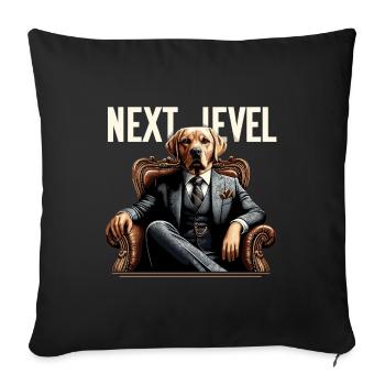 Dudley Labrador Anzug Next Level Hund Königssessel - Sofakissenbezug 45 x 45 cm - Schwarz - Vorne