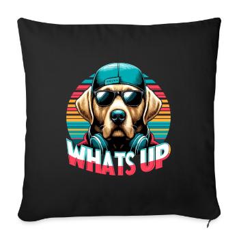 Dudley Labrador What's Up Cool Dog Gift - Sofa pillowcase 17,3'' x 17,3'' (45 x 45 cm) - black - Front
