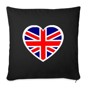 The British Heart - Sofa pillowcase 17,3'' x 17,3'' (45 x 45 cm) - black - Front
