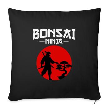 Japanischer Bonsai Gärtner Baum Sammler Ninja - Sofakissenbezug 45 x 45 cm - Schwarz - Vorne