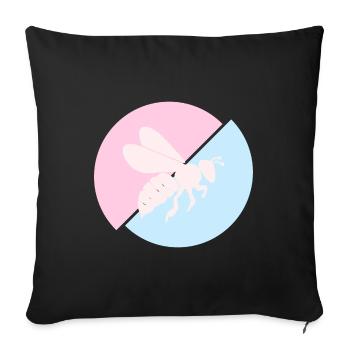 Bee Contrast Red Pastel Blue - Sofa pillowcase 17,3'' x 17,3'' (45 x 45 cm) - black - Front