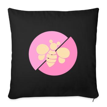 Pastel Pink Contrast Bee - Sofa pillowcase 17,3'' x 17,3'' (45 x 45 cm) - black - Front
