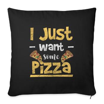 Pizza Cheese Delicious - Sofa pillowcase 17,3'' x 17,3'' (45 x 45 cm) - black - Front