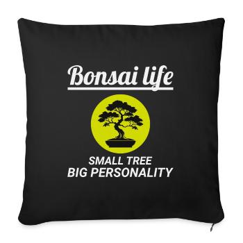 Japanischer Bonsai Gärtner Baum Sammler Gartenarbeit - Sofakissenbezug 45 x 45 cm - Schwarz - Vorne