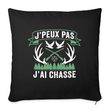 je peux pas j'ai chasse - Housse de coussin décorative 45 x 45 cm - noir - Devant