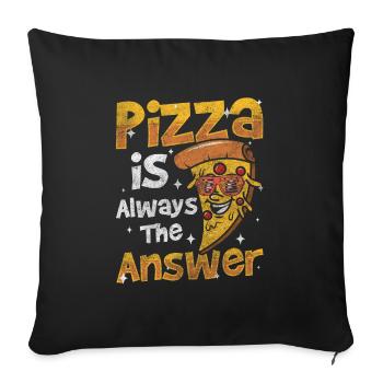 Pizza Italy Cheese - Sofa pillowcase 17,3'' x 17,3'' (45 x 45 cm) - black - Front