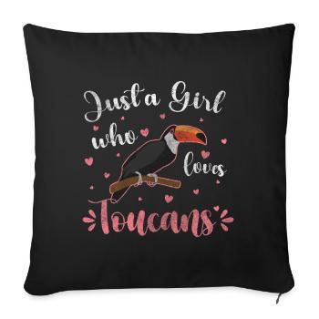 Toucan Tropical Beak Flies - Sofa pillowcase 17,3'' x 17,3'' (45 x 45 cm) - black - Front