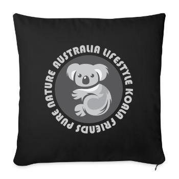 Australia Koala Emblem Bear Comic Cartoon Icon - Sofa pillowcase 17,3'' x 17,3'' (45 x 45 cm) - black - Front