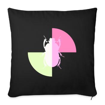 Duo White Pastel Pink - Sofa pillowcase 17,3'' x 17,3'' (45 x 45 cm) - black - Front