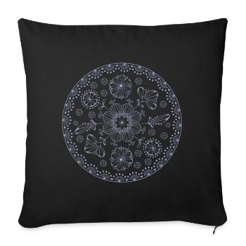 Floral pattern - Sofa pillowcase 17,3'' x 17,3'' (45 x 45 cm) - black - Front