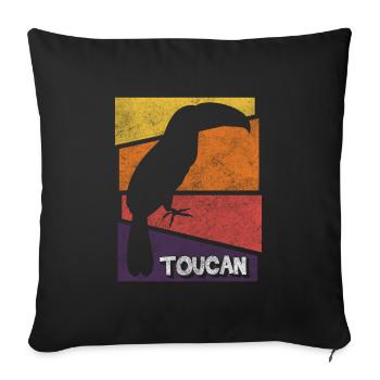 Toucan Jungle Rainforest Rare - Sofa pillowcase 17,3'' x 17,3'' (45 x 45 cm) - black - Front
