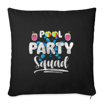 Pool Party Baignade Heure - Housse de coussin décorative 45 x 45 cm - noir - Devant