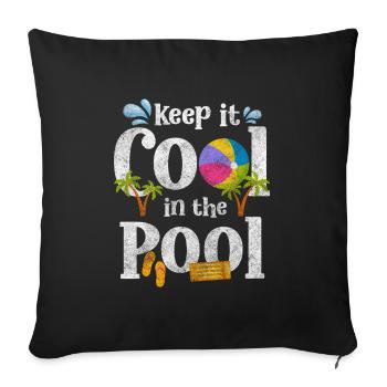 Swimming Pool Diving Summer Swimming Trunks - Sofa pillowcase 17,3'' x 17,3'' (45 x 45 cm) - black - Front