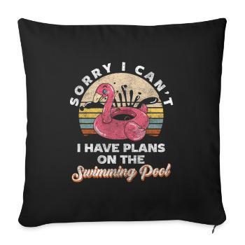 Pool Flamingo Sun Friends - Sofa pillowcase 17,3'' x 17,3'' (45 x 45 cm) - black - Front
