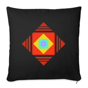 Jeux de couleurs et de motifs - Housse de coussin décorative 45 x 45 cm - noir - Devant