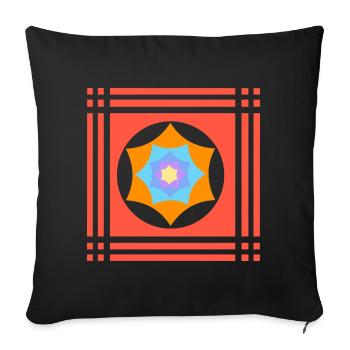 Jeux de couleurs avec une étoile - Housse de coussin décorative 45 x 45 cm - noir - Devant