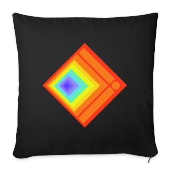 Geometric plays of colours and patterns - Sofa pillowcase 17,3'' x 17,3'' (45 x 45 cm) - black - Front