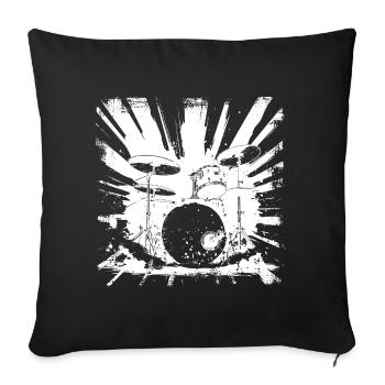 Drums Graphics - Sofa pillowcase 17,3'' x 17,3'' (45 x 45 cm) - black - Front