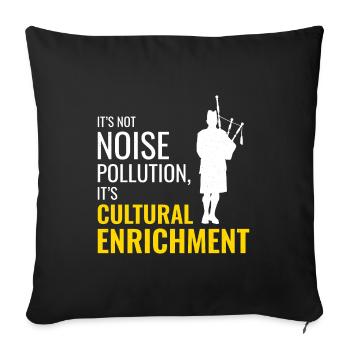 Bagpipe Player Instrument Scottish Scotland Music - Sofa pillowcase 17,3'' x 17,3'' (45 x 45 cm) - black - Front