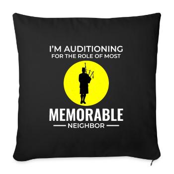 Bagpipe Player Instrument Scottish Scotland Music - Sofa pillowcase 17,3'' x 17,3'' (45 x 45 cm) - black - Front