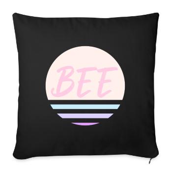 Rose abeille - Housse de coussin décorative 45 x 45 cm - noir - Devant