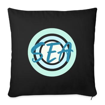 Bleu Mer - Housse de coussin décorative 45 x 45 cm - noir - Devant