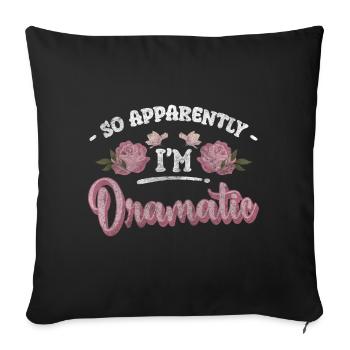 Dramaqueen female mimimi - Sofa pillowcase 17,3'' x 17,3'' (45 x 45 cm) - black - Front